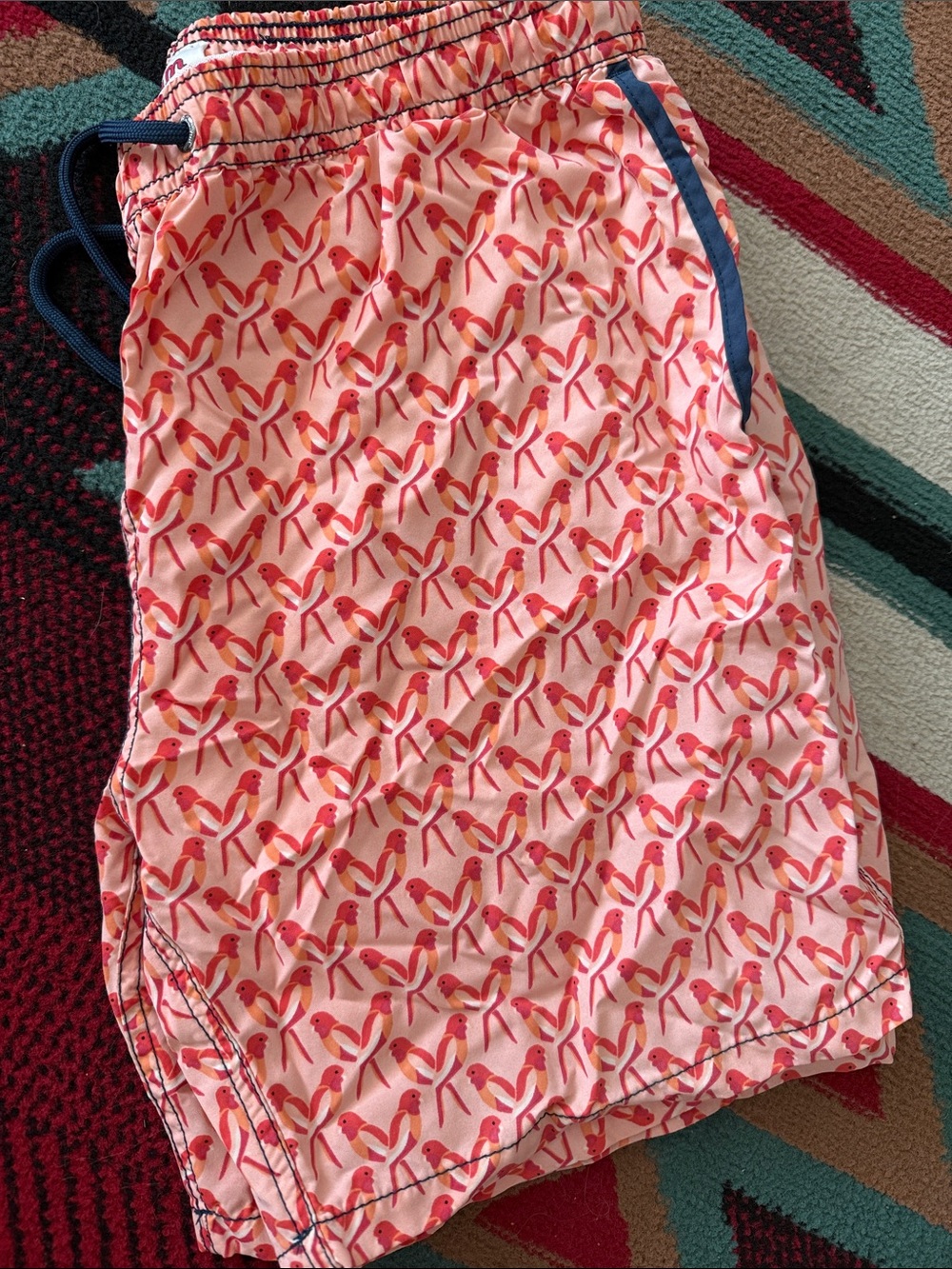 Men's Pink Patterned Swim Shorts